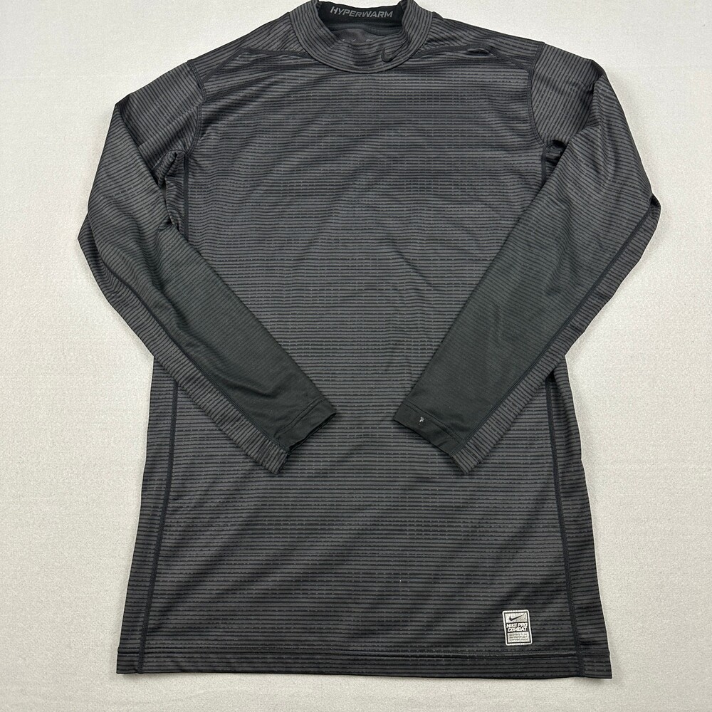 Nike Pro Combat Shirt Men 2XL Gray Hyperwarm Fitted Compression Base Layer XXL *